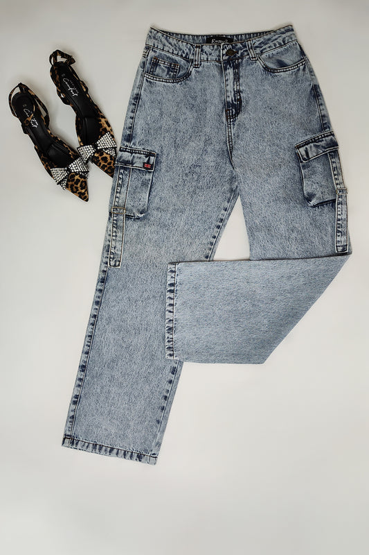Pantalon Denim Jeans cargo Vintage
