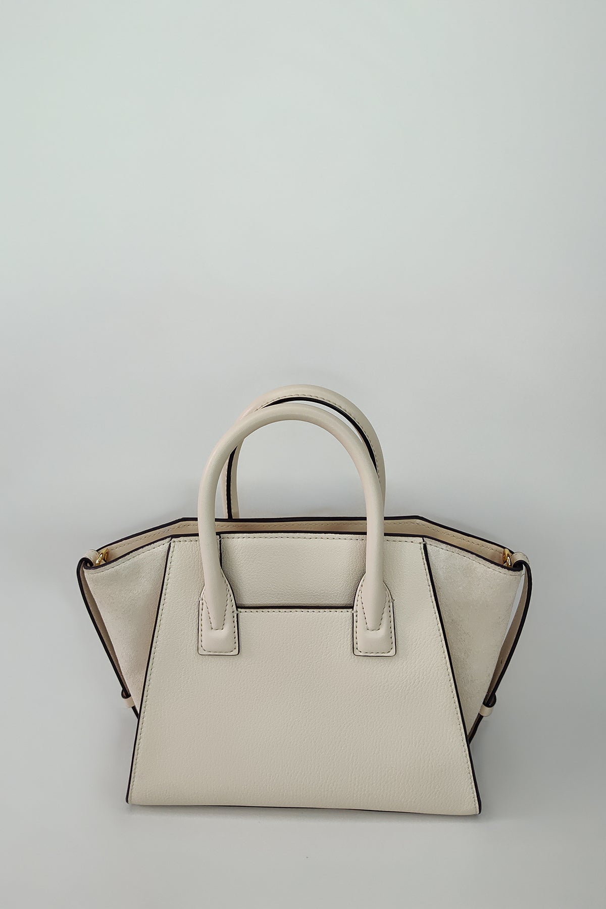 Cartera de Cuero Satchel Crema