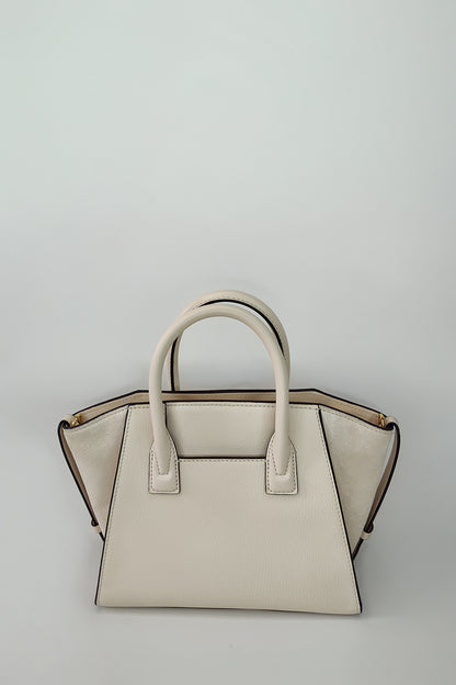 Cartera de Cuero Satchel Crema